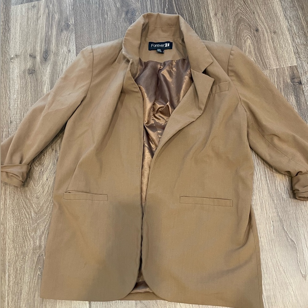 3/4 Sleeve Beige Blazer